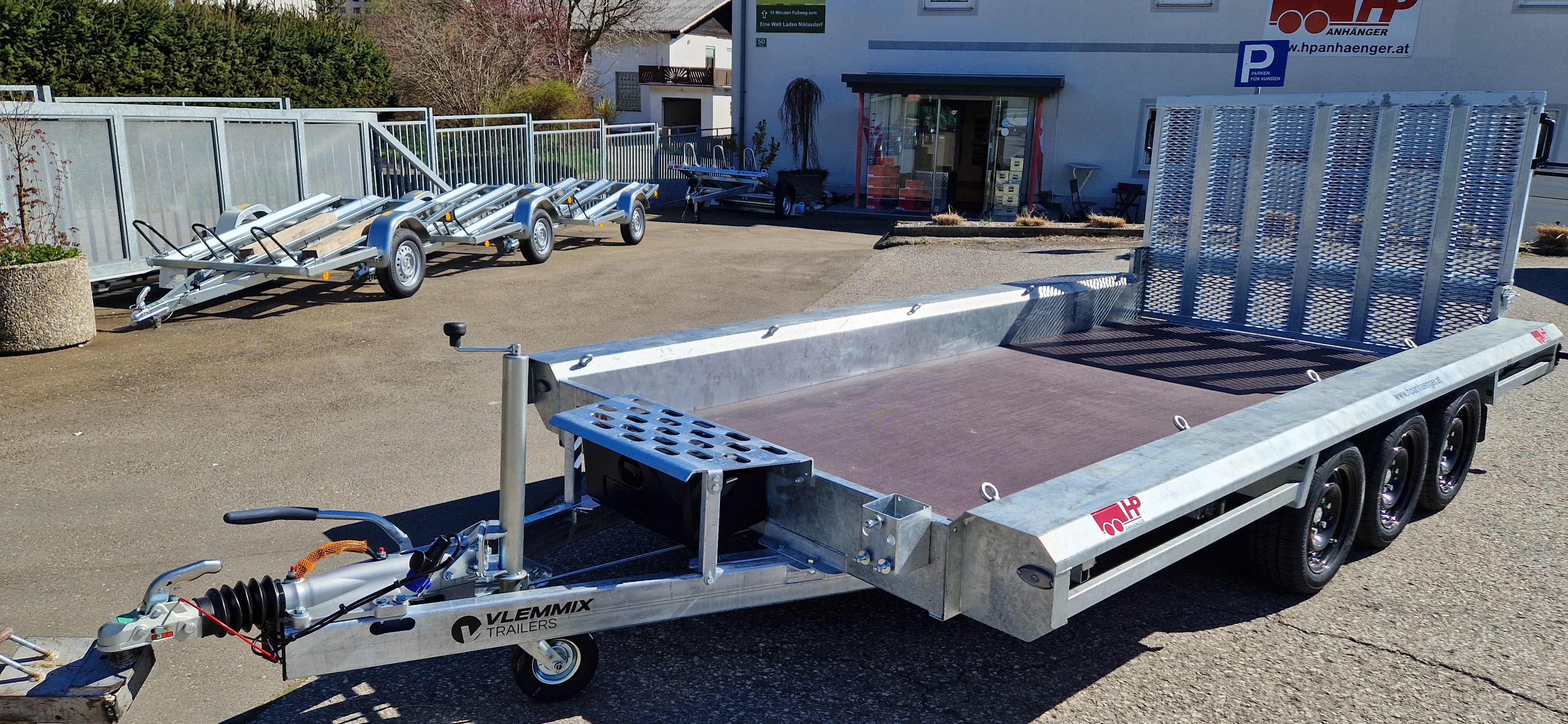 Baggeranhänger, Baumaschinenanhänger, Universaltransporter HP 354018/3 Tridem Sondermodell